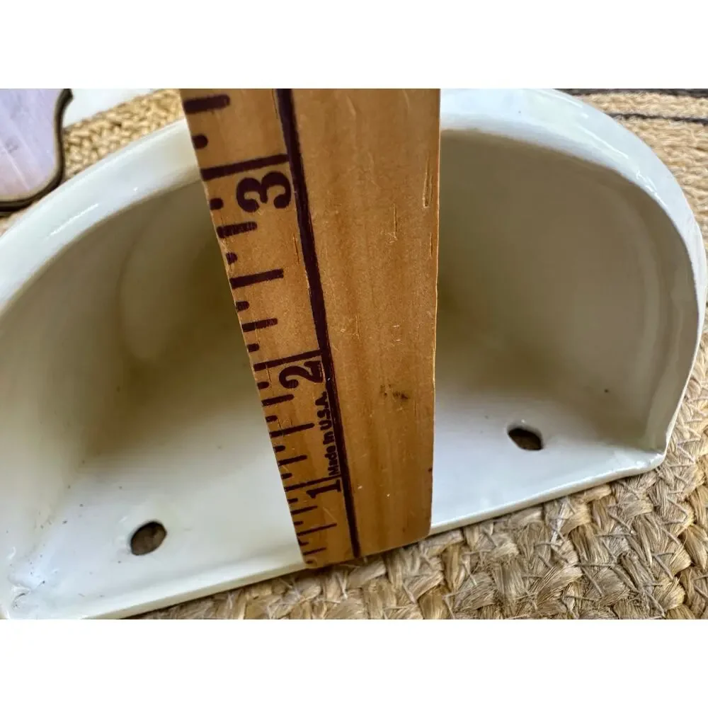 Vintage Wood Wall Caddy Mirror plant holder hummingbird hang retro boho